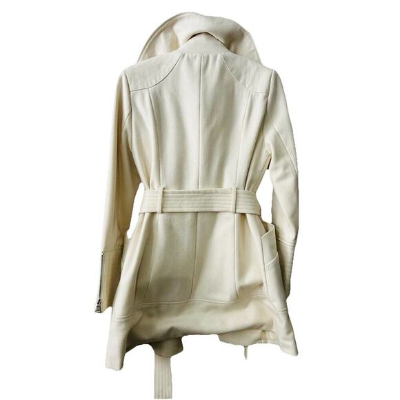 Nine West Wool Woman’s Ivory Coat Size 4 Cream Professional Dress Zip - Picture 4 of 13